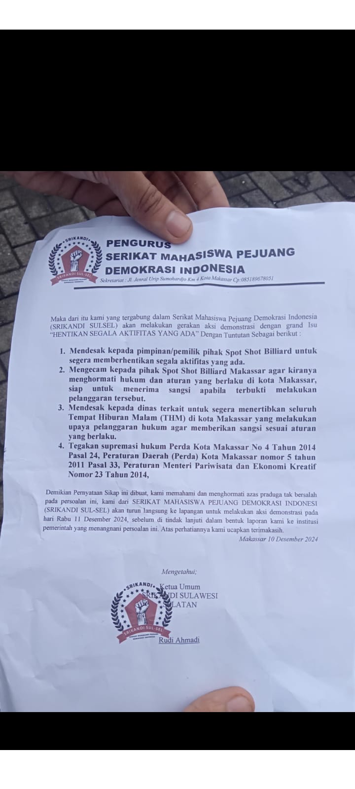 Di Duga Langgar Perda dan Tak Miliki Izin, Stadium Billiard dan Cafe di Makassar Didesak Tutup