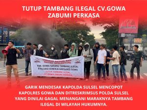 Puluhan Aktivis GARIK Gempur Tambang Ilegal di Gowa, Tuntut Evaluasi Kinerja Kapolres